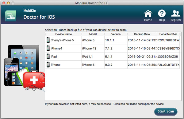 iOS MacのMobikin Doctorを実行します