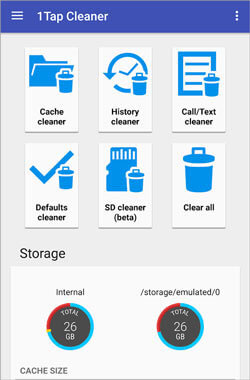 1TapクリーナーなどのAndroid用のデータクリーナー