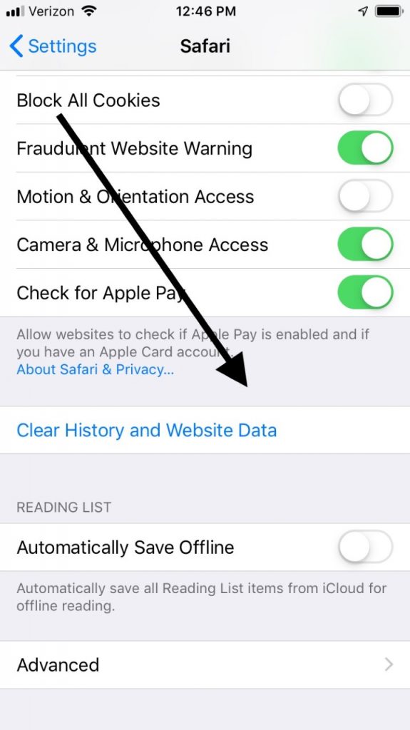 遅いiPhoneの履歴とウェブサイトデータを明確にします