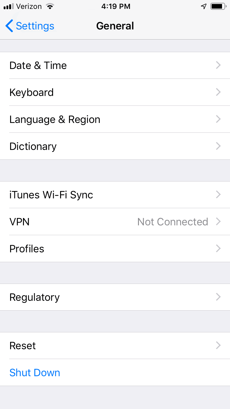 iPhoneをリセットします