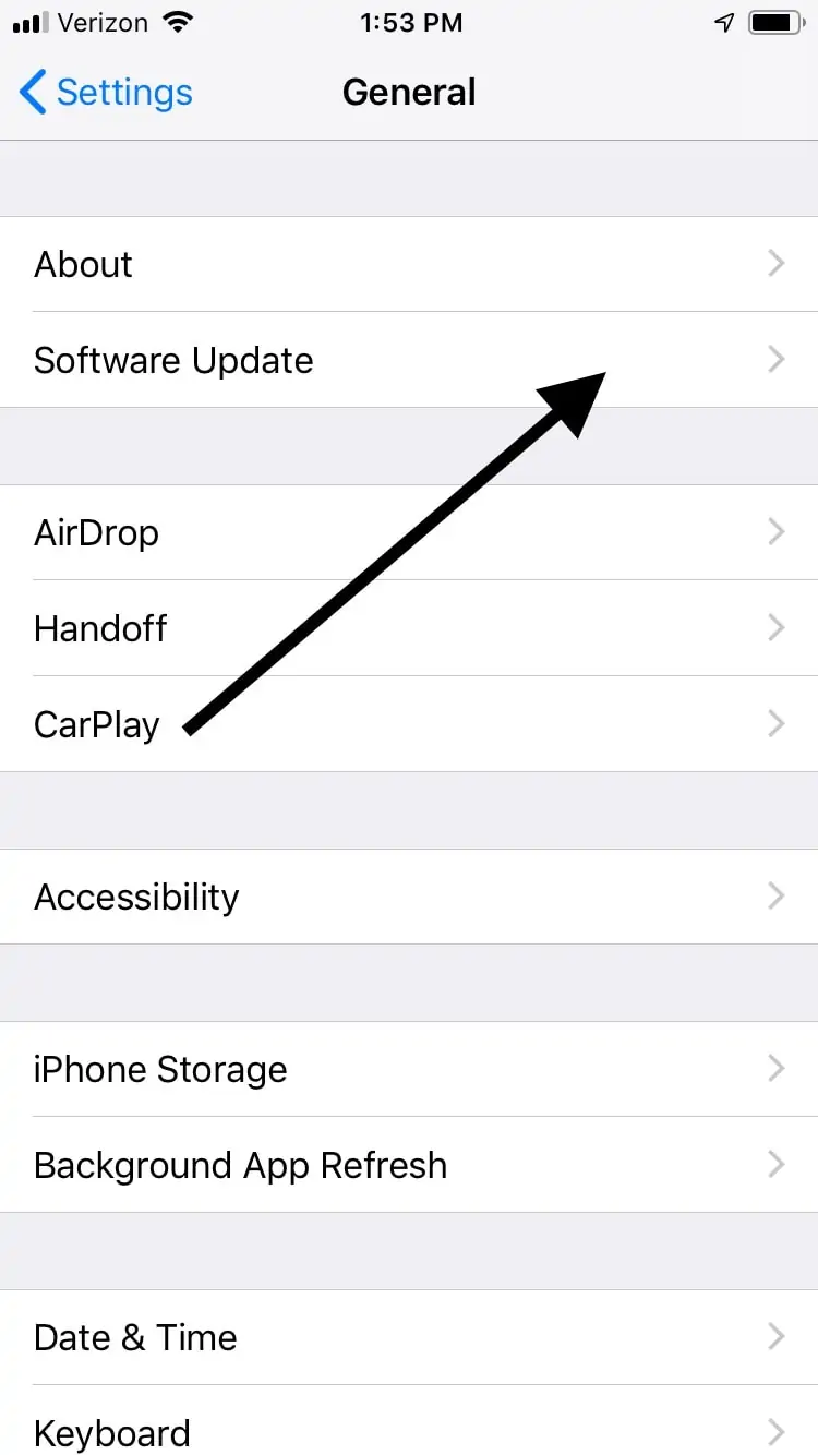 iPhoneソフトウェアアップデート