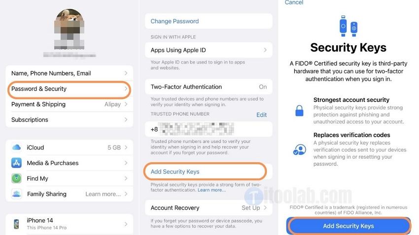 Apple IDにセキュリティキーを追加する方法
