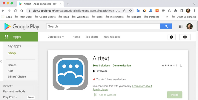 AirTextを介してMacでAndroidメッセージを受信する方法