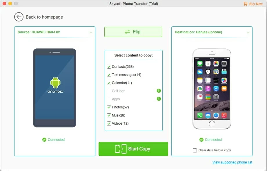 Androidから連絡先を取得し、新しいiPhone 12に入れます