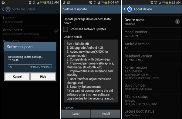 Android OSバージョンを更新します