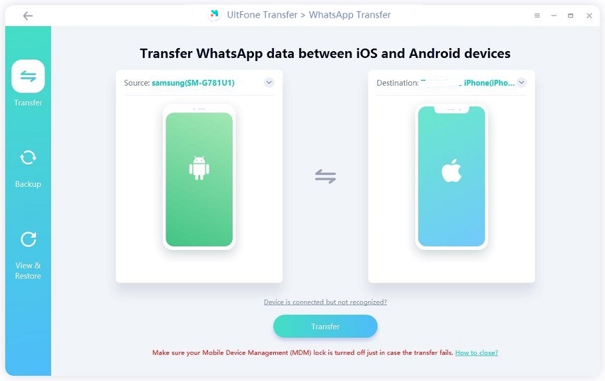 AndroidをiPhoneに転送します