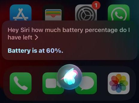 Siriにバッテリーの割合を求めてください