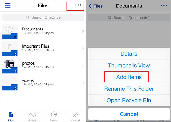iPhoneの写真をOneDriveにアップロードします