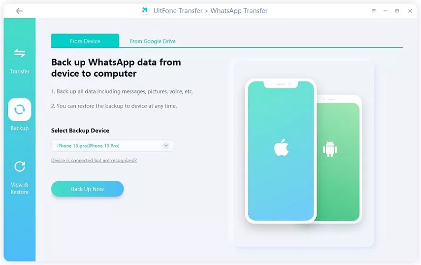 バッキングアップiPhone WhatsAppからコンピューターへ