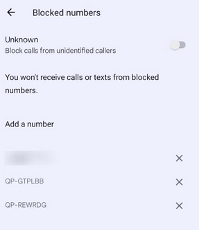 連絡先アプリを介してAndroidでブロックされた数字を表示する方法