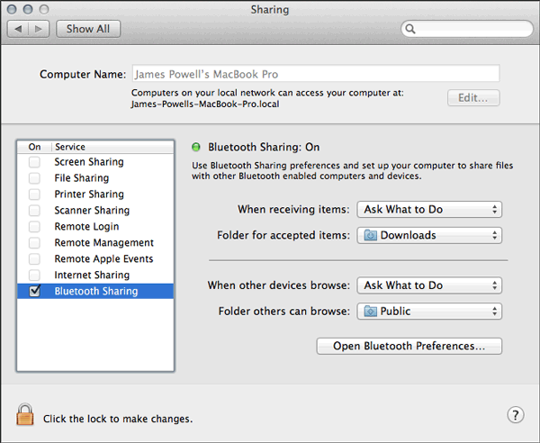 SamsungからMacに写真をBluetoothに転送します