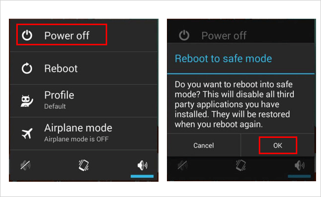 Androidセーフモードをオンにします