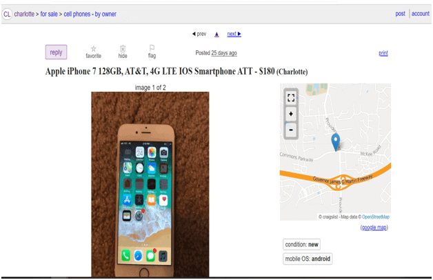 Craigslistで使用済みのiPhoneを購入します
