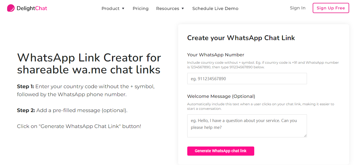 HealthyChat WhatsAppリンクジェネレーター