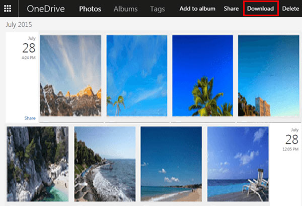 OneDriveからLenovoラップトップから写真をダウンロードしてください