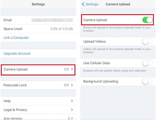 Dropboxを介してiPhoneから写真をコンピューターにコピーします