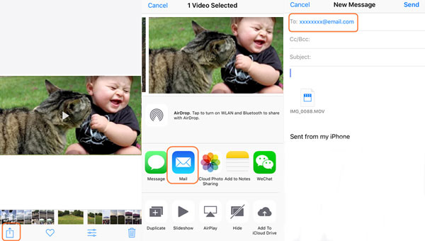 電子メールでiPhoneからAndroidに高品質の画像を送信する