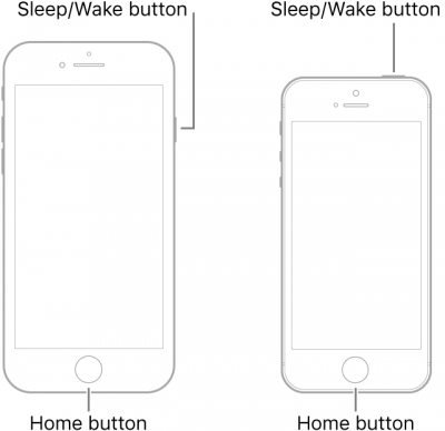 iPhone 6s以前を再起動して、回転ホイールでiPhoneブラックスクリーンを修正する