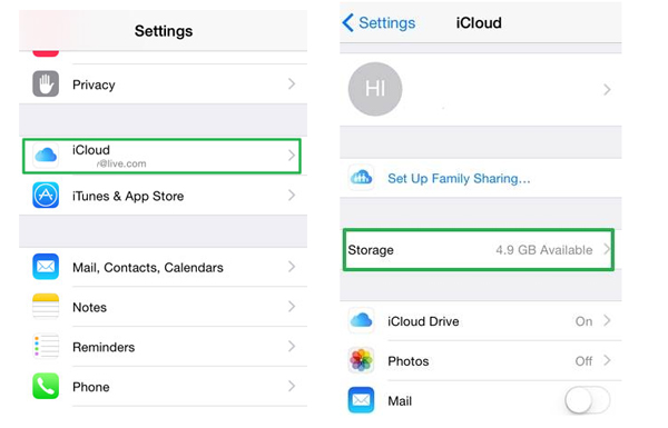 iCloudストレージを確認してください