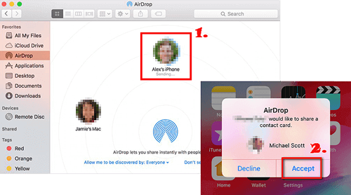 Airdropを使用してMacからiPhoneにファイルを転送します