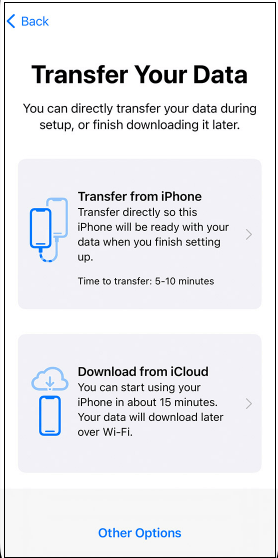 QuickStartを介してiPhone 15にiPhoneを転送する方法