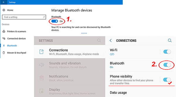 BluetoothによってサムスンからPCへの連絡先をコピーする方法