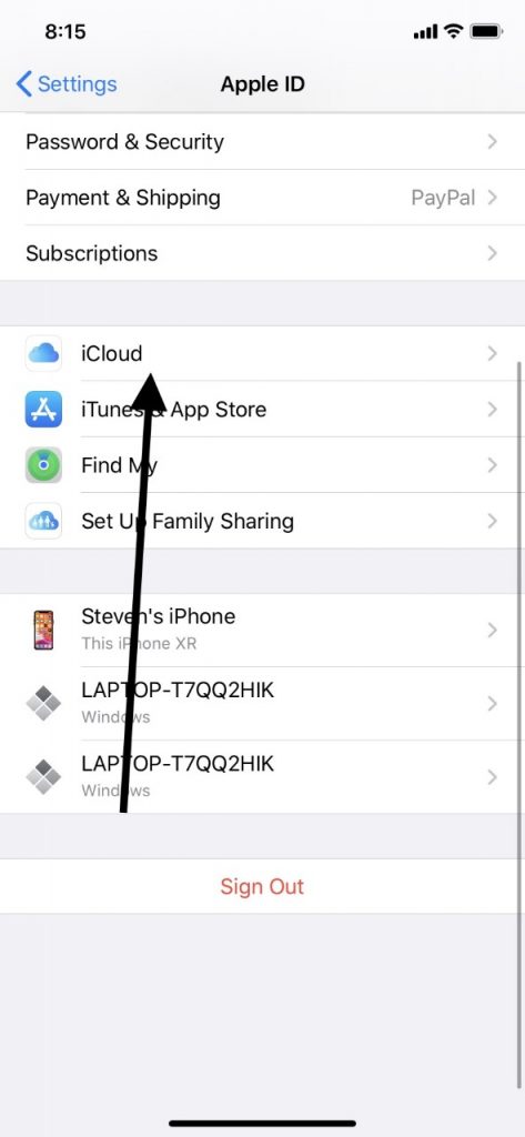 Apple Watch用のiCloudバックアップ