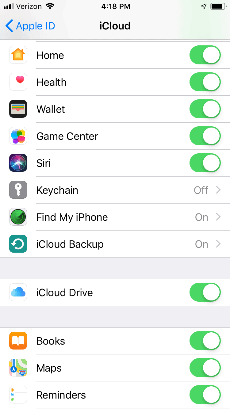 iCloudバックアップiPhoneリセット 