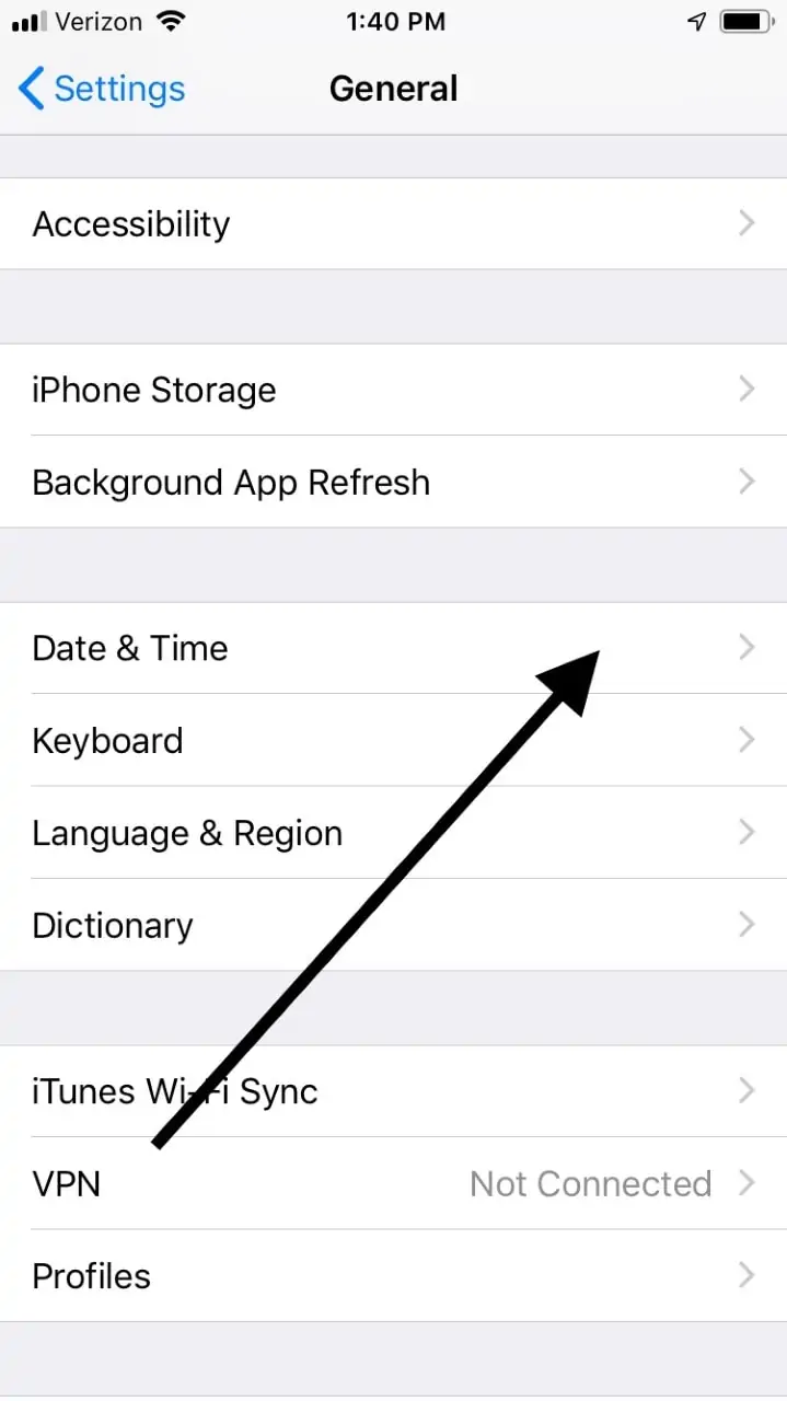 iPhoneの日付と時刻