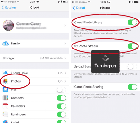 iPhoneの写真をiCloudにアップロードします