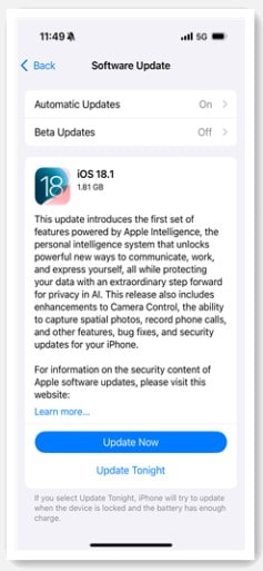 iOS 18新しいバージョンアップデート
