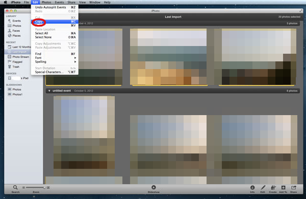 iphotoを使用してMacからiPadにビデオを転送します