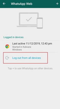 WhatsApp Webからのログアウト