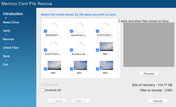 メモリカードファイルレスキューを介してSDカードSonyから削除されたファイルを回復する