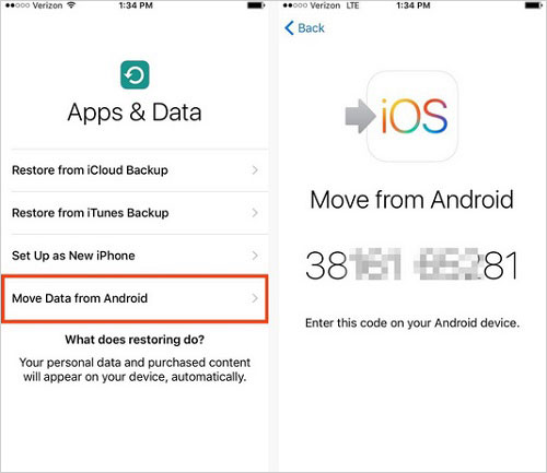 iOSに移動して、ある携帯電話から別の電話に連絡先を転送する方法