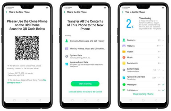 クローン電話でOPPOからOppoにデータを転送する方法