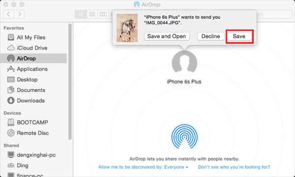 AirDropを介してiPhoneから写真を引き出す方法