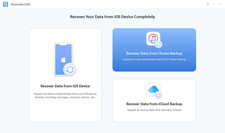 Recovergo iOSガイド -  iTunesバックアップからデータを回復するには選択