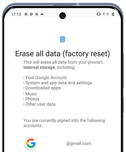 ZTEのすべてのデータを消去します