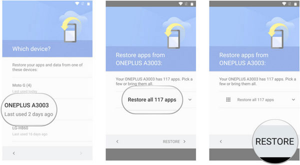 Googleバックアップでサムスンからソニーにファイルを転送します