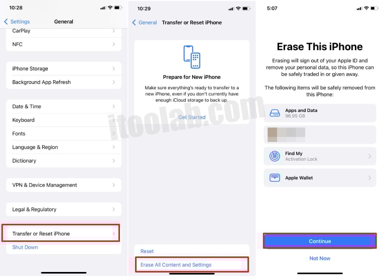 工場出荷時のiPhoneをリセットします