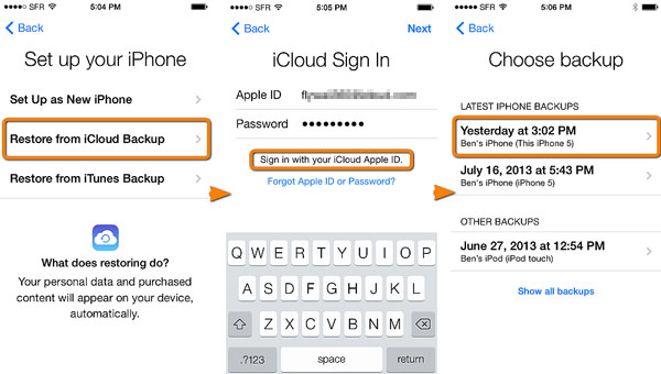 iCloudバックアップから壊れたiPhoneからデータを取得する方法