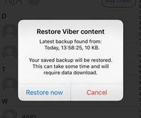 Viberバックアップを復元します
