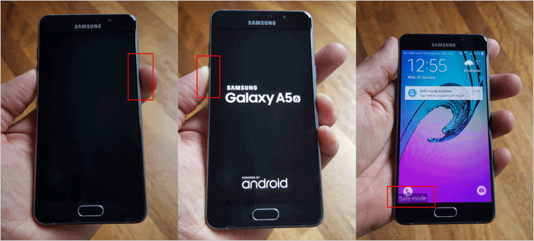 Samsungをセーフモードに再起動します