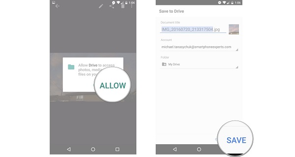 AndroidデータをGoogleドライブに保存します