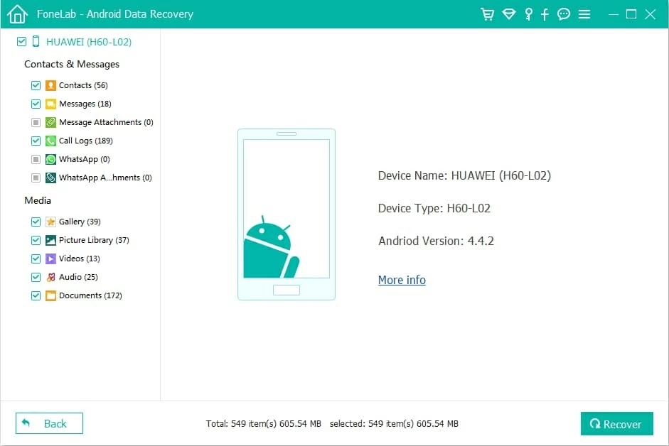 Androidの電話ファイルの回復