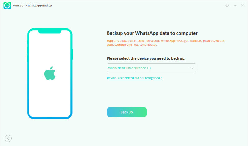 Watsgo Guide -iOSデバイスを選択してバックアップします 