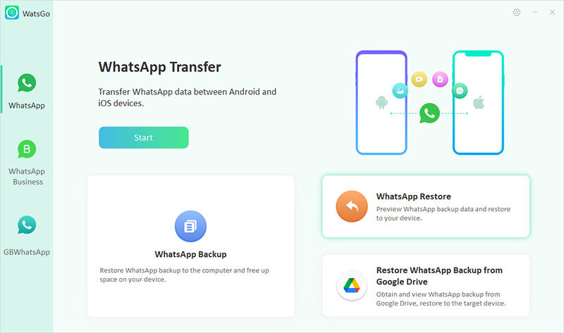 WhatsAppバックアップを選択して復元します