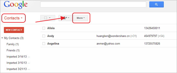 Gmailを介してAndroidにiPhoneの連絡先を同期します