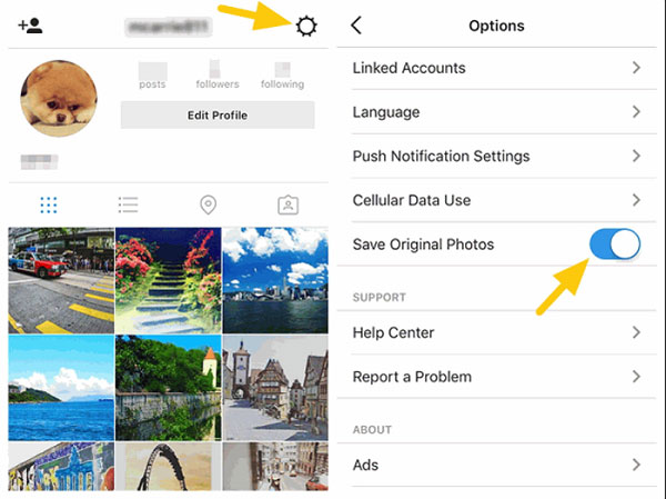 Instagramの写真をiPhoneにコピーします